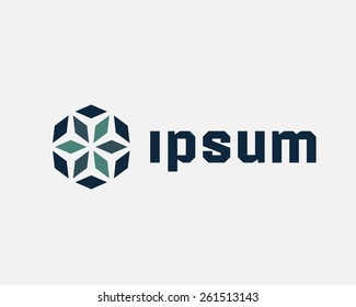 Abstract cube logo design template. Flower sign. Universal vector icon