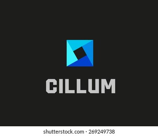 Plantilla de diseño del logotipo de cubo abstracto. Signo de color geométrico. Icono de vector universal