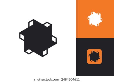 Abstract cube logo design vector template	