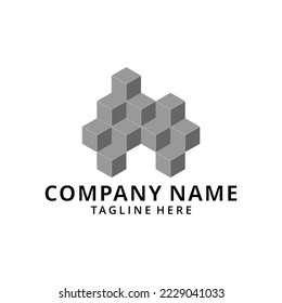 	
Logo de cubo abstracto, elegante con construcción, estructura, plantilla de vectores de elementos de líneas 3D