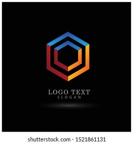 Abstract Cube Logo. Symbol & Icon Vector Template.