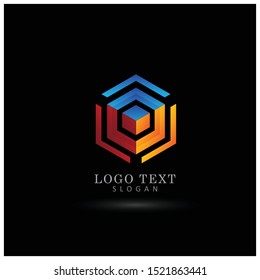 Abstract Cube Logo. Symbol & Icon Vector Template.