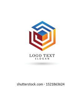Abstract Cube Logo. Symbol & Icon Vector Template.