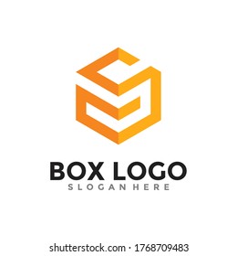 Abstract cube logo vector. Business box logo template design.