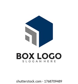 Abstract cube logo vector. Business box logo template design.