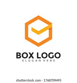 Abstract cube logo vector. Business box logo template design.