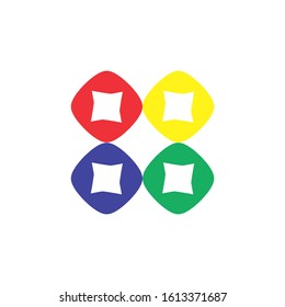 abstract cube logo vector. each designed with a different color