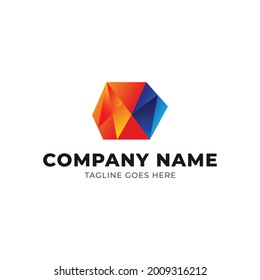 Resumen de la ilustración vectorial del logotipo del cubo.