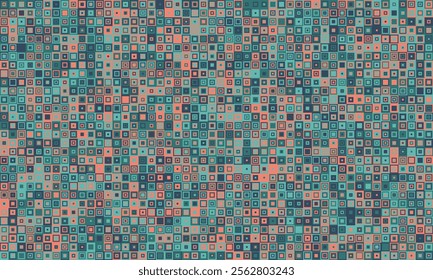 Abstract cube mosaic with structured colors and elegant simplicity. Ideal for textiles, creative prints, and decorative backgrounds.