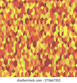 Abstract cube mosaic yellow-red colored background 