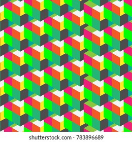 Abstract cube pattern. Colorful design, geometric 3D vector wallpaper, cube pattern background.