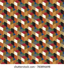 Abstract cube pattern. Colorful design, geometric 3D vector wallpaper, cube pattern background.
