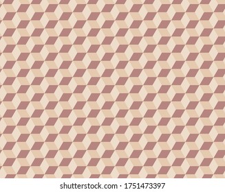 Abstract cube pattern, fully seamless. 3d vector geometric wallpaper, cube pattern background. Optical illusion.