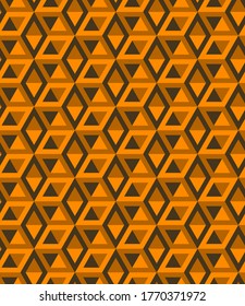 Abstract cube pattern, fully seamless. 3d orange vector geometric wallpaper, cube pattern background.Modern Graphic Design