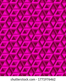 Abstract cube pattern, fully seamless. 3d pink vector geometric wallpaper, cube pattern background.Modern Graphic Design.Optical illusion