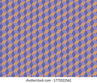 Abstract cube pattern, fully seamless. 3d blue vector geometric wallpaper, cube pattern background.Modern Graphic Design.Optical illusion.