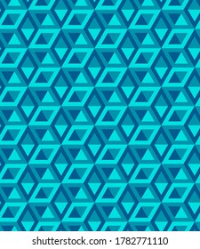 Abstract cube pattern, fully seamless. 3d blue vector geometric wallpaper, cube pattern background.Modern Graphic Design.Optical illusion