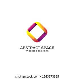 Abstract Cube Space Illustration Vector Design Template. Suitable for Creative Industry, Multimedia, entertainment, Educations, Shop, and any related business