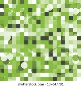 abstract cubes backdrop in green and white