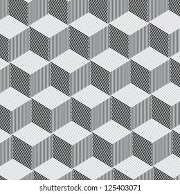 Abstract Cubes Background - Black and White
