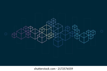 Abstract cubes background. Blockchain business concept.