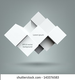 Abstract cubes background with copy spaces. EPS10 vector.