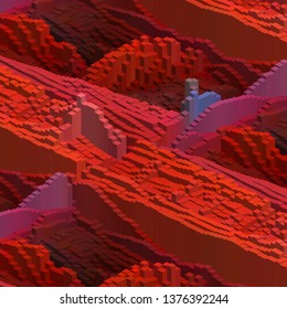 Abstract cubes background for design. Vector EPS10 Red, orange, brown colors.