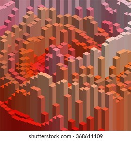 Abstract cubes background for design. Vector EPS10. Red, orange colors. 