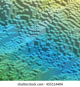 Abstract cubes background for design. Vector EPS10 Green, blue colors. 