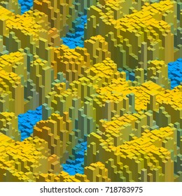 Abstract cubes background for design. Vector EPS10 Yellow, blue colors.