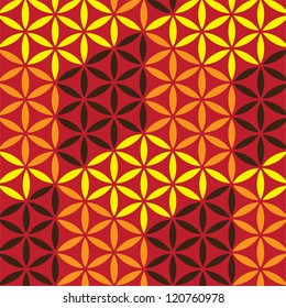 Abstract cubes created from color leafs, illustration