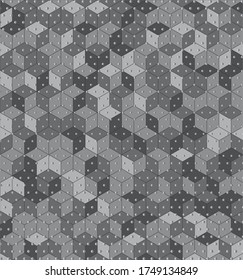 Abstract cubes grunge gray paint background. Vector illustration