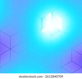 Abstract cubes pattern vector blurred background