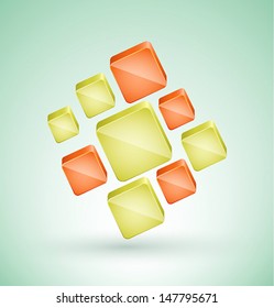 Abstract cubes with place for text. Vector illustration.