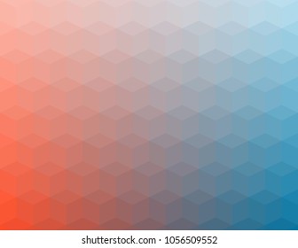 Abstract cubes retro styled colorful background. Vector abstract
