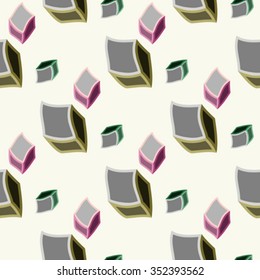 abstract cubes texture, seamless pattern, vector art illustration