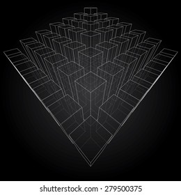 Abstract cubes vector illustration.