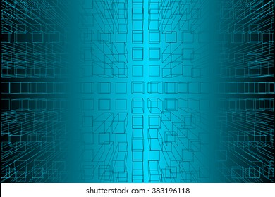 Abstract cubic background - vector illustration 