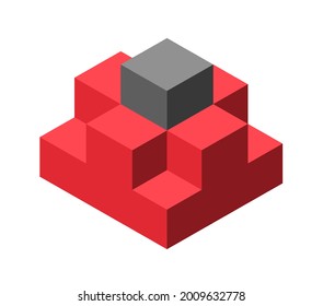 Abstract cubic isometric logo object, can be used as a template for logo or web design
