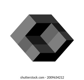 Abstract cubic isometric logo object, can be used as a template for logo or web design