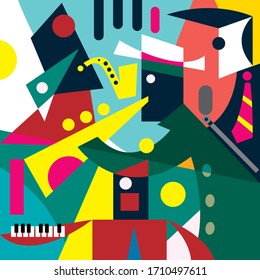 Abstract Cubic Jazz Band (vector Art)