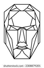 Abstract Cubic portrait minimal logo poster design hero face creative art style