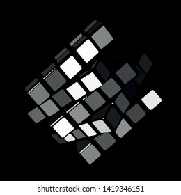 
abstract cubic shapes on a black background vector