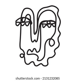 Cubierta lineal abstracta. Dibujo continuo de una línea. 