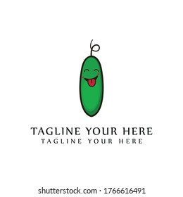 logotipo de pepino abstracto con un diseño de icono de carácter divertido. mascota pepino.