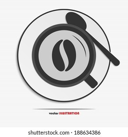 Abstract cup of coffee web icon for your design