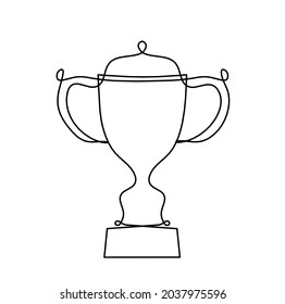 Abstract cup as continuous lines drawing on white as background. Vector