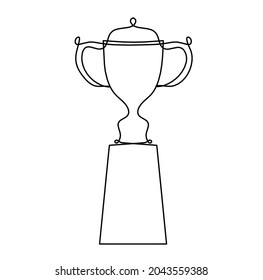 Abstract cup as continuous lines drawing on white as background. Vector