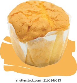 Abstract of Cupcake with color paint on white background.
