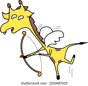 abstract cupid giraffe cartoon character .